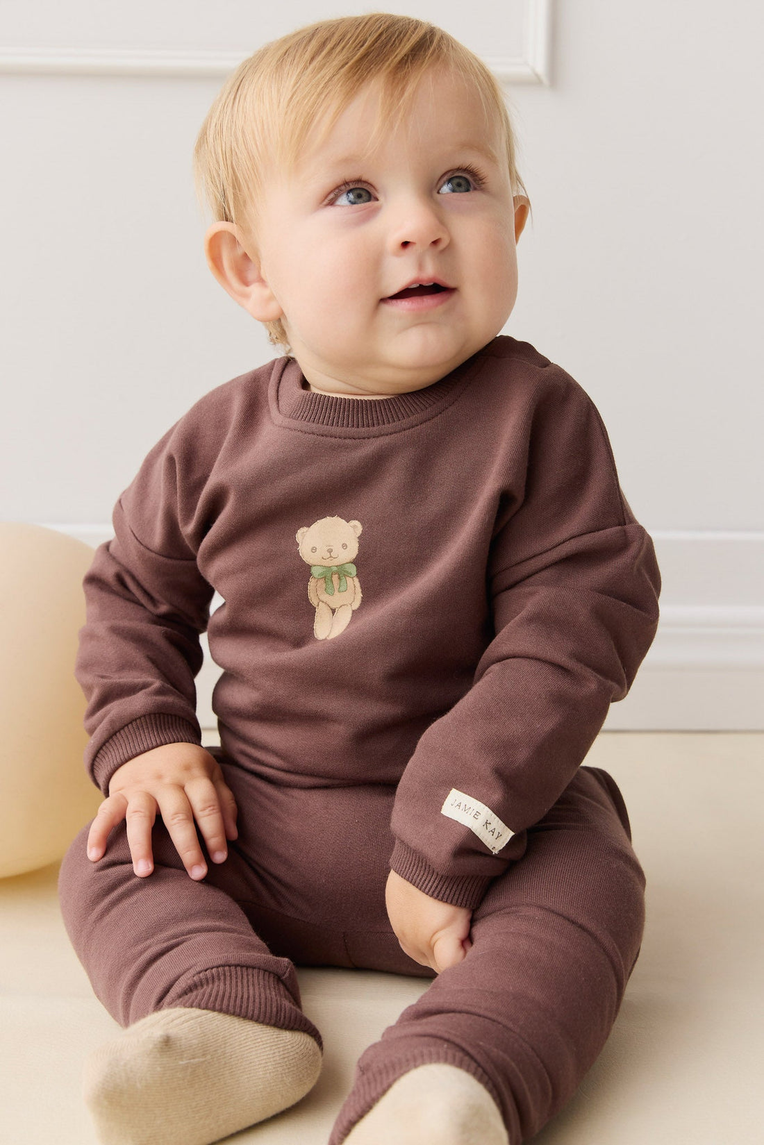 Organic Cotton Damien Sweatshirt - Earth Little Ted Childrens Top from Jamie Kay USA