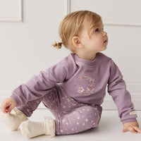 Organic Cotton Damien Sweatshirt - Vintage Violet Wreath Childrens Top from Jamie Kay USA