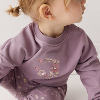 Organic Cotton Damien Sweatshirt - Vintage Violet Wreath Childrens Top from Jamie Kay USA