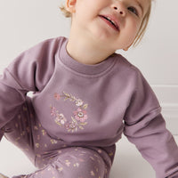 Organic Cotton Damien Sweatshirt - Vintage Violet Wreath Childrens Top from Jamie Kay USA