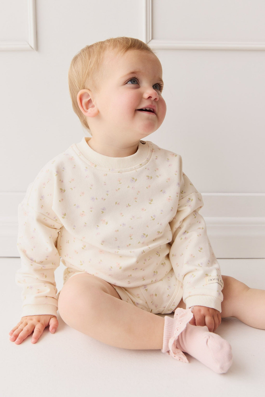 Organic Cotton Damien Sweatshirt - Briella Whisper Childrens Top from Jamie Kay USA