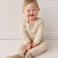 Organic Cotton Modal Legging - Milky Way Buff Childrens Legging from Jamie Kay USA