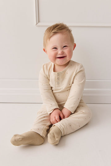 Organic Cotton Modal Legging - Milky Way Buff Childrens Legging from Jamie Kay USA