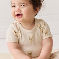 Organic Cotton Hudson Short Sleeve Bodysuit - Little Ted Childrens Bodysuit from Jamie Kay USA