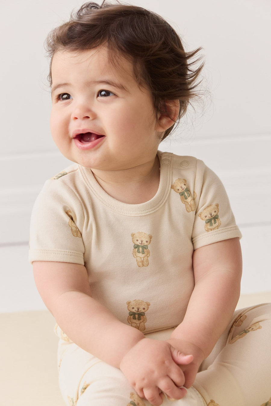 Organic Cotton Hudson Short Sleeve Bodysuit - Little Ted Childrens Bodysuit from Jamie Kay USA