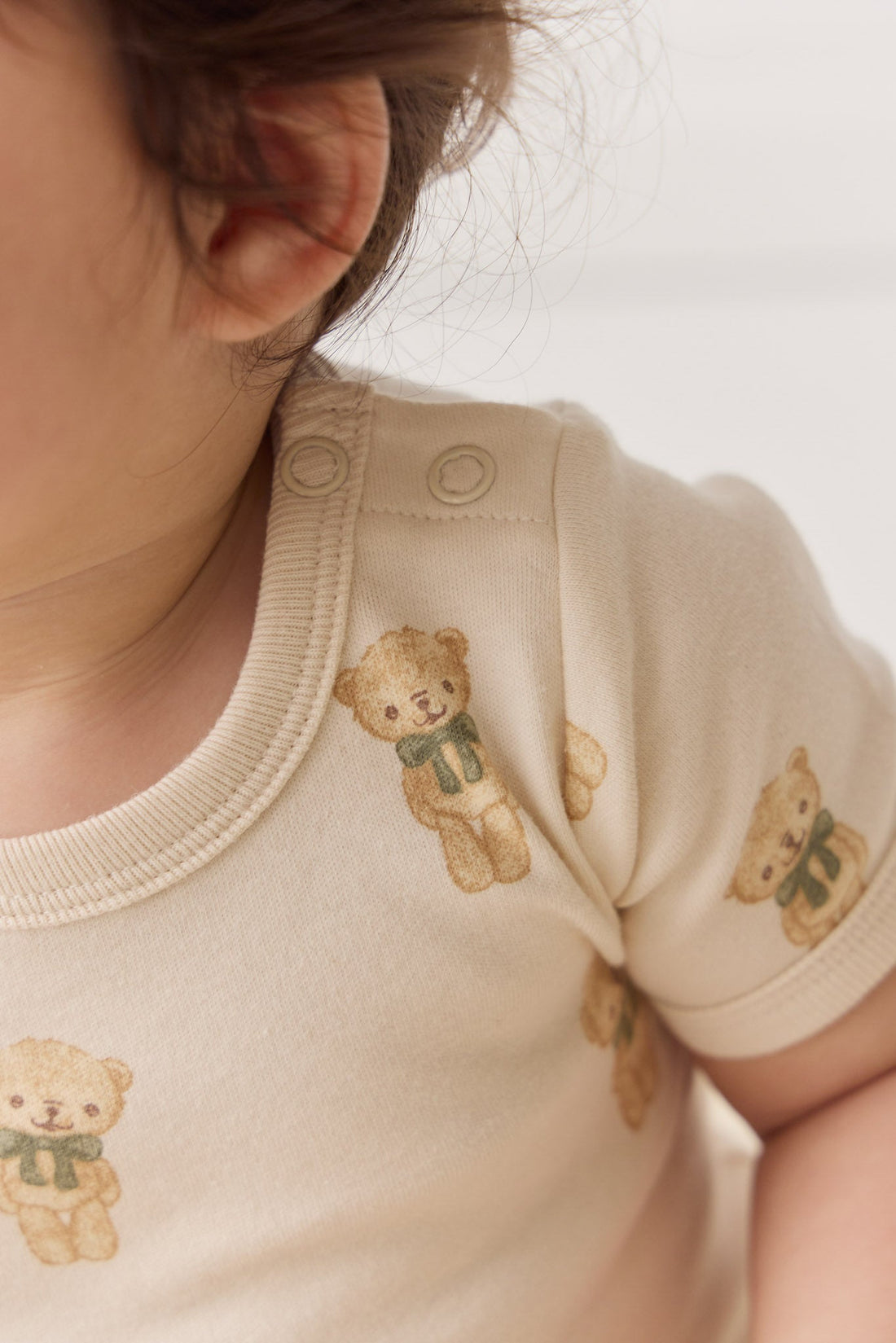 Organic Cotton Hudson Short Sleeve Bodysuit - Little Ted Childrens Bodysuit from Jamie Kay USA