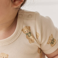 Organic Cotton Hudson Short Sleeve Bodysuit - Little Ted Childrens Bodysuit from Jamie Kay USA