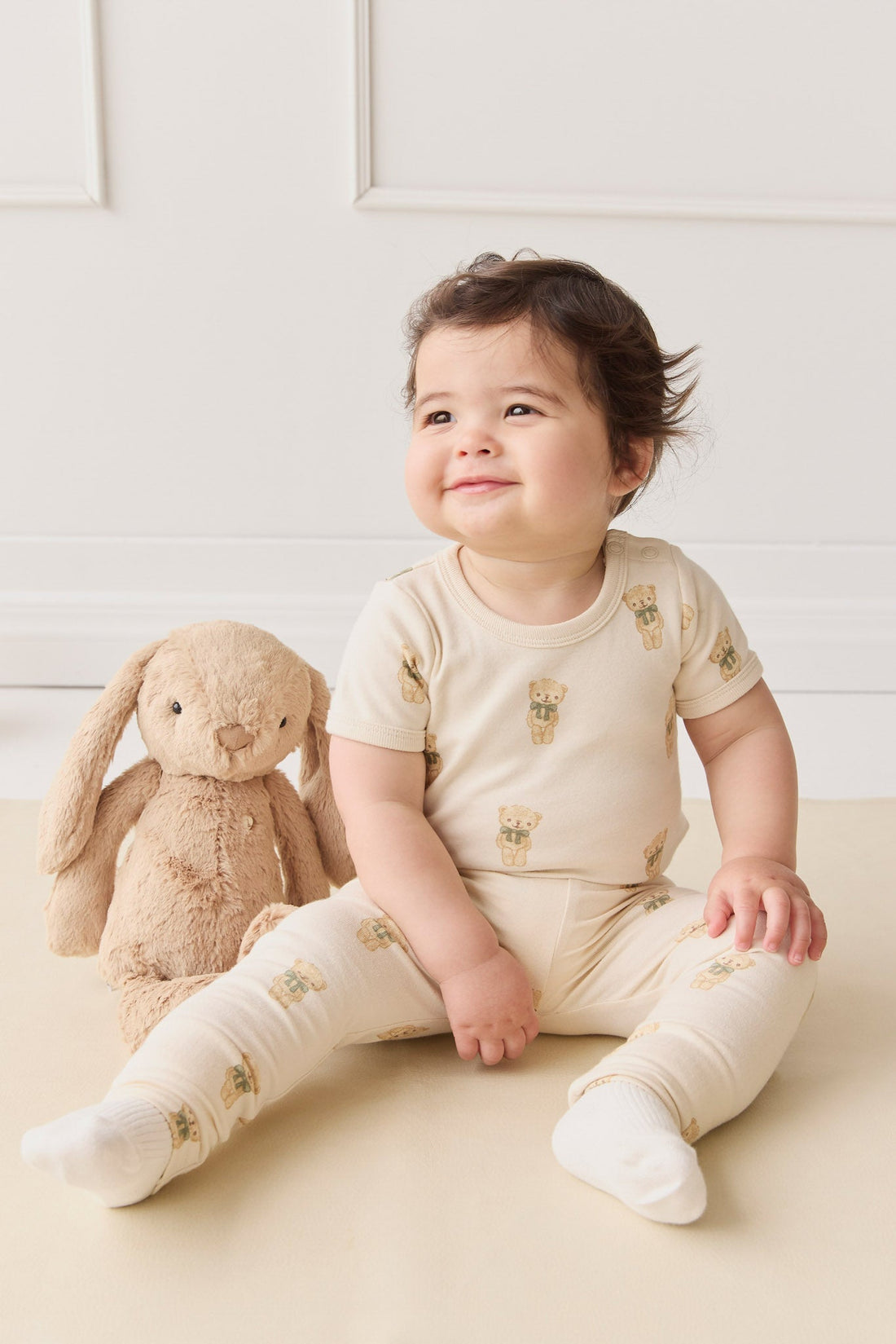 Organic Cotton Hudson Short Sleeve Bodysuit - Little Ted Childrens Bodysuit from Jamie Kay USA