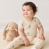 Organic Cotton Hudson Short Sleeve Bodysuit - Little Ted Childrens Bodysuit from Jamie Kay USA