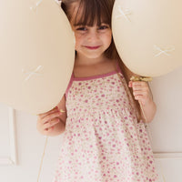 Organic Cotton Maple Singlet - Adaline Berries Ballet Pink Childrens Singlet from Jamie Kay USA