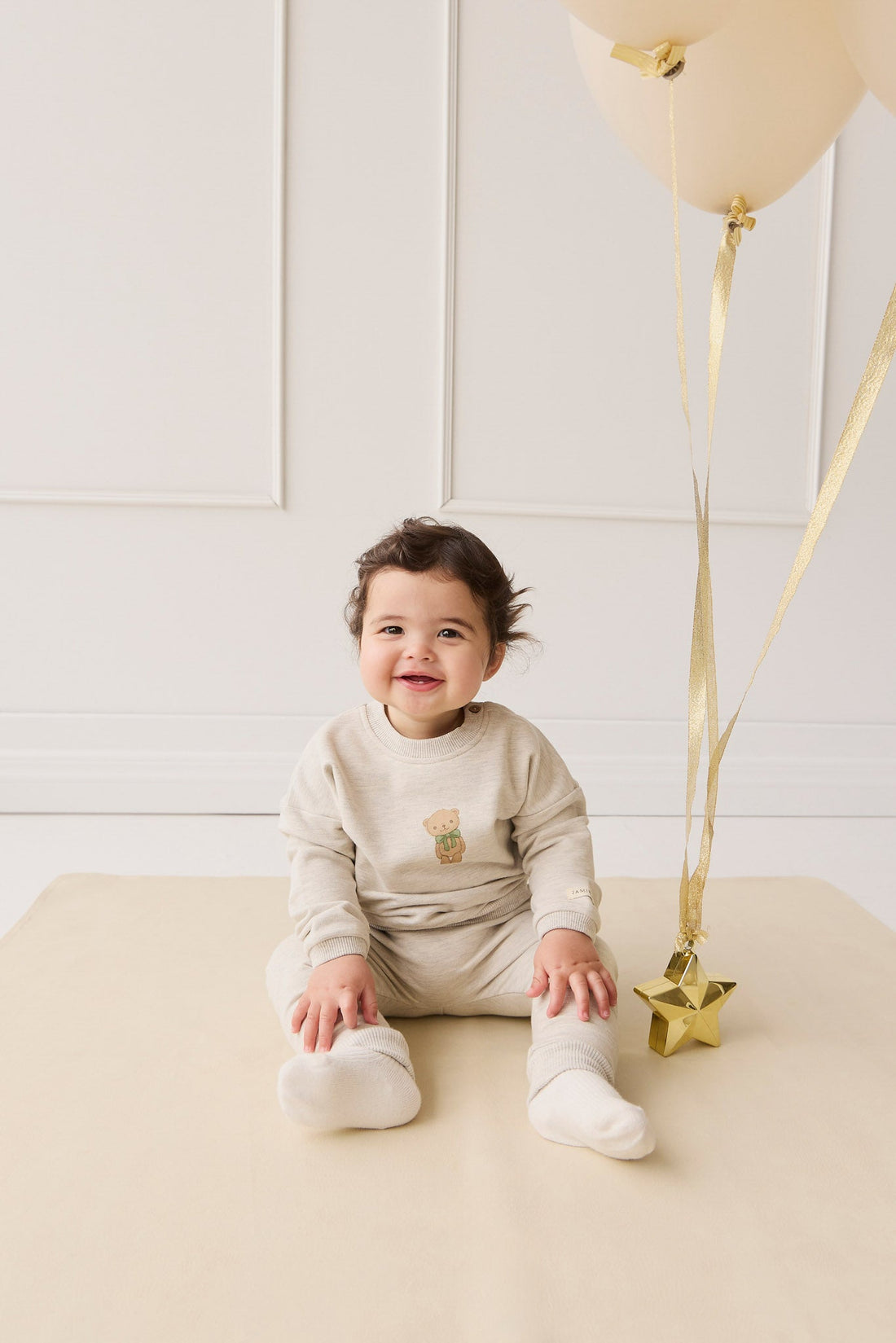 Organic Cotton Morgan Track Pant - Oatmeal Marle Childrens Pant from Jamie Kay USA