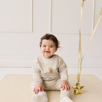 Organic Cotton Morgan Track Pant - Oatmeal Marle Childrens Pant from Jamie Kay USA