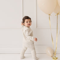 Organic Cotton Morgan Track Pant - Oatmeal Marle Childrens Pant from Jamie Kay USA