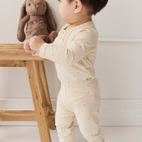 Organic Cotton Modal Legging - Milky Way Buff Childrens Legging from Jamie Kay USA