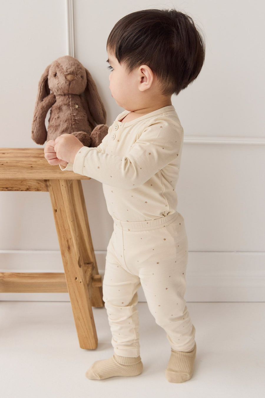 Organic Cotton Modal Legging - Milky Way Buff Childrens Legging from Jamie Kay USA