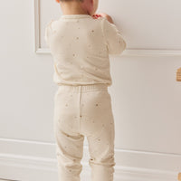 Organic Cotton Modal Legging - Milky Way Buff Childrens Legging from Jamie Kay USA