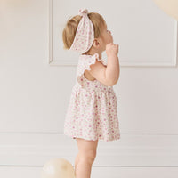 Organic Cotton Headband - Adaline Berries Ballet Pink Childrens Headband from Jamie Kay USA