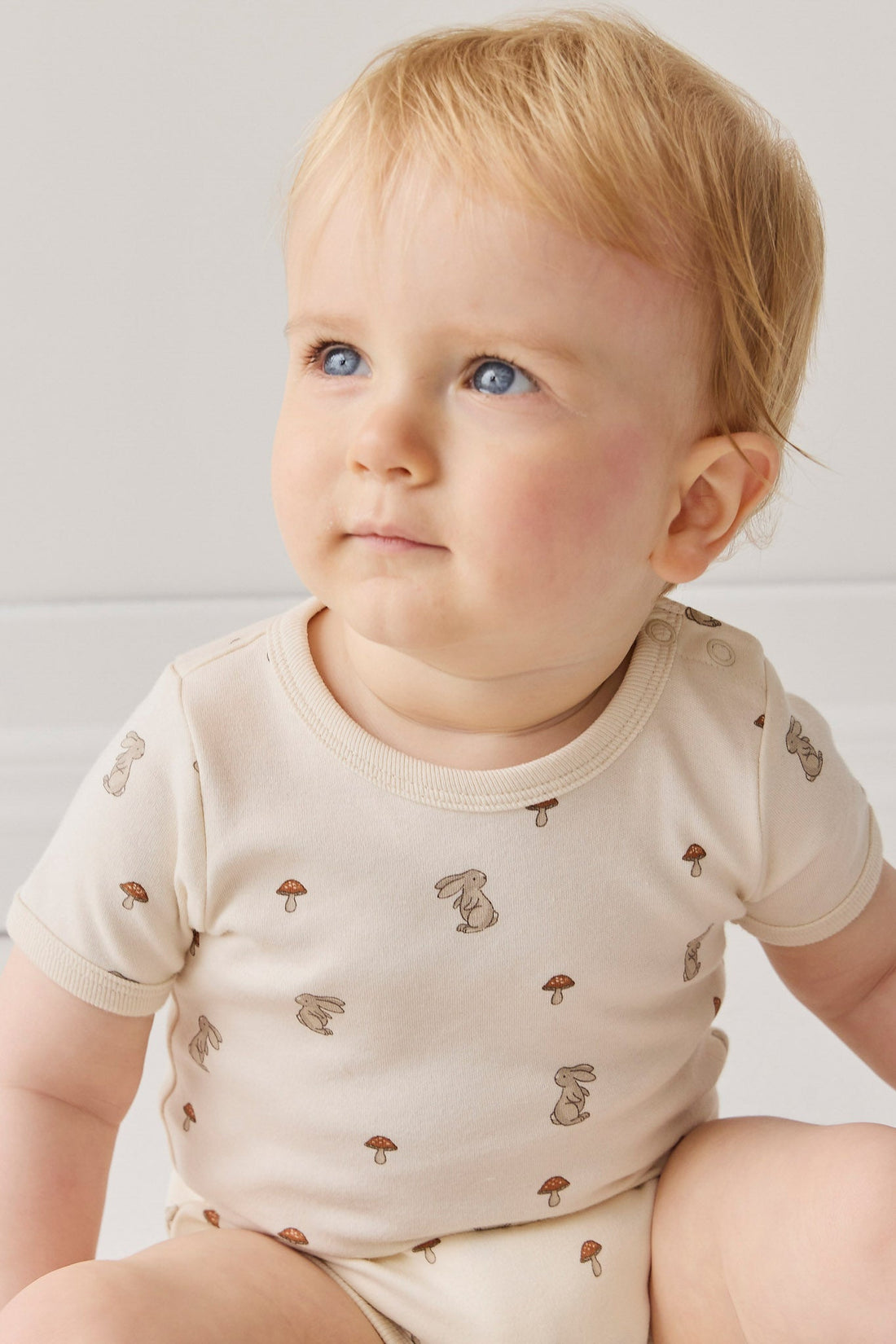 Organic Cotton Hudson Short Sleeve Bodysuit - Le Lapin Childrens Bodysuit from Jamie Kay USA