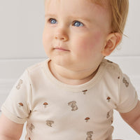 Organic Cotton Hudson Short Sleeve Bodysuit - Le Lapin Childrens Bodysuit from Jamie Kay USA