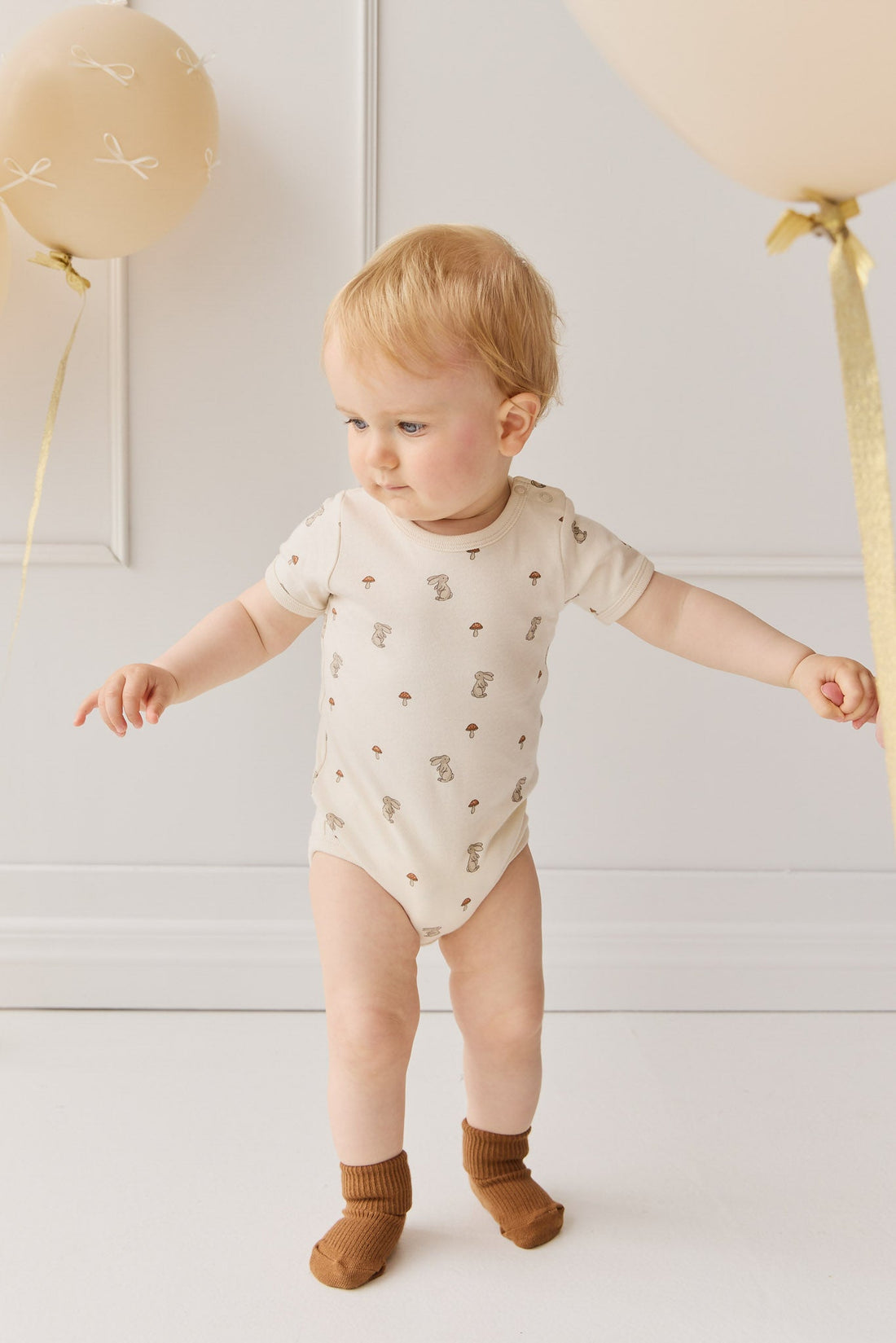 Organic Cotton Hudson Short Sleeve Bodysuit - Le Lapin Childrens Bodysuit from Jamie Kay USA