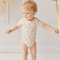 Organic Cotton Hudson Short Sleeve Bodysuit - Le Lapin Childrens Bodysuit from Jamie Kay USA