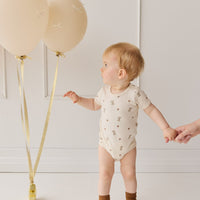 Organic Cotton Hudson Short Sleeve Bodysuit - Le Lapin Childrens Bodysuit from Jamie Kay USA