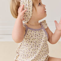 Organic Cotton Prarie Playsuit - Blueberry Field Raindrops Childrens Playsuit from Jamie Kay USA