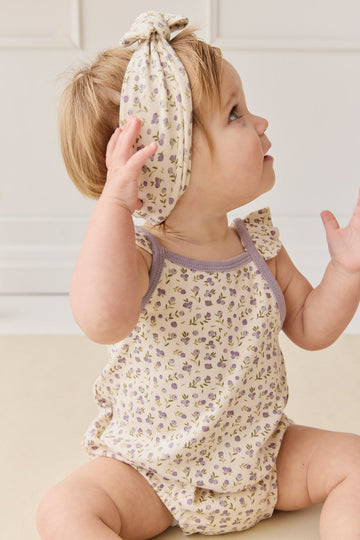 Organic Cotton Prarie Playsuit - Blueberry Field Raindrops Childrens Playsuit from Jamie Kay USA