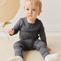 Organic Cotton Modal Long Sleeve Bodysuit - Milky Way Icelandic Childrens Bodysuit from Jamie Kay USA