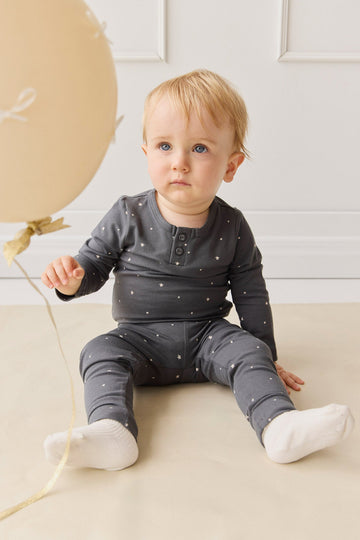 Organic Cotton Modal Long Sleeve Bodysuit - Milky Way Icelandic Childrens Bodysuit from Jamie Kay USA