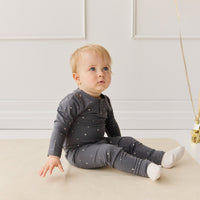 Organic Cotton Modal Long Sleeve Bodysuit - Milky Way Icelandic Childrens Bodysuit from Jamie Kay USA