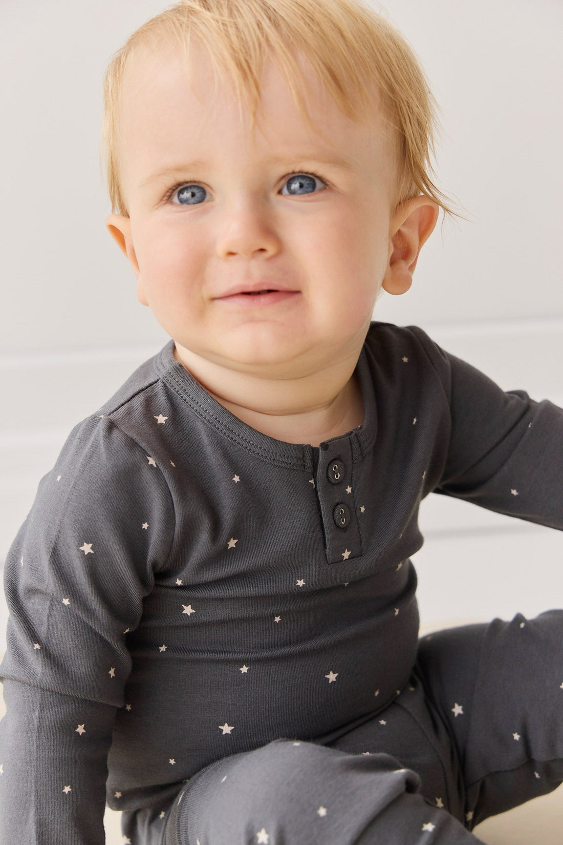 Organic Cotton Modal Long Sleeve Bodysuit - Milky Way Icelandic Childrens Bodysuit from Jamie Kay USA