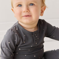 Organic Cotton Modal Long Sleeve Bodysuit - Milky Way Icelandic Childrens Bodysuit from Jamie Kay USA