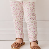 Organic Cotton Everyday Legging - Adaline Berries Ballet Pink Childrens Legging from Jamie Kay USA