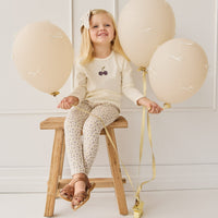 Pima Cotton Vinny Long Sleeve Top - Egret Cherry Love Lilac Childrens Top from Jamie Kay USA