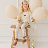 Organic Cotton Everyday Legging - Blueberry Field Raindrops Childrens Legging from Jamie Kay USA