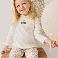 Pima Cotton Vinny Long Sleeve Top - Egret Cherry Love Lilac Childrens Top from Jamie Kay USA