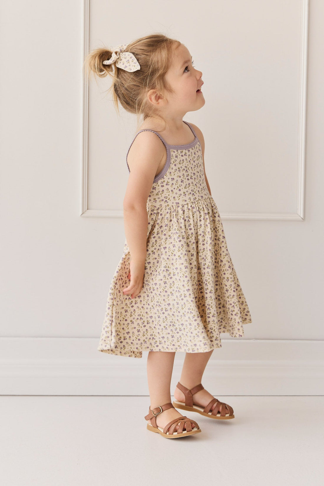 Organic Cotton Samantha Dress - Blueberry Field Raindrops Childrens Dress from Jamie Kay USA