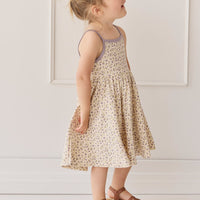 Organic Cotton Samantha Dress - Blueberry Field Raindrops Childrens Dress from Jamie Kay USA