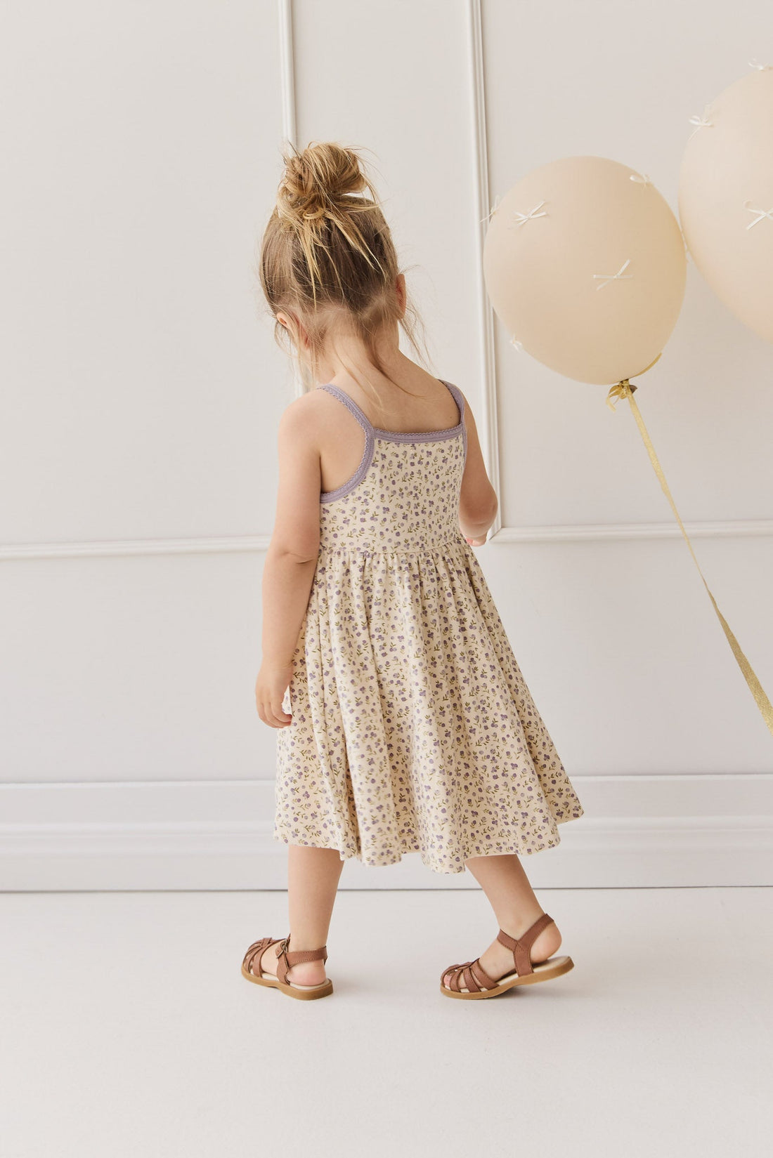 Organic Cotton Samantha Dress - Blueberry Field Raindrops Childrens Dress from Jamie Kay USA