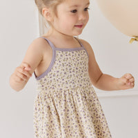 Organic Cotton Samantha Dress - Blueberry Field Raindrops Childrens Dress from Jamie Kay USA