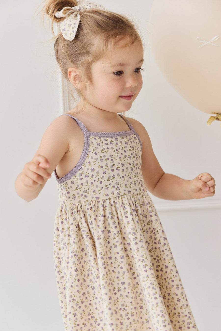 Organic Cotton Samantha Dress - Blueberry Field Raindrops Childrens Dress from Jamie Kay USA