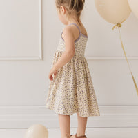 Organic Cotton Samantha Dress - Blueberry Field Raindrops Childrens Dress from Jamie Kay USA