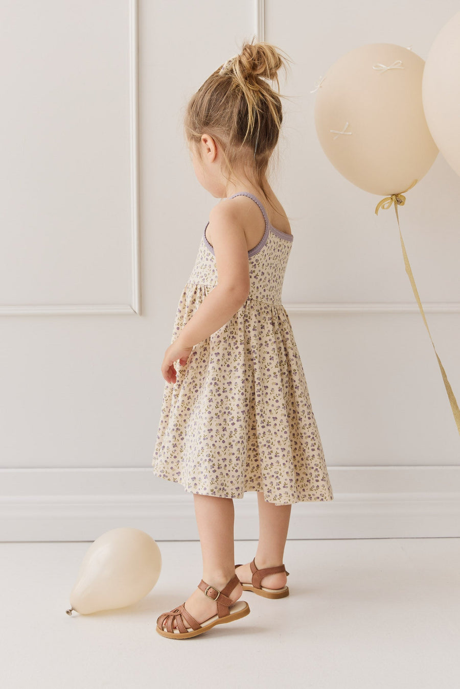 Organic Cotton Samantha Dress - Blueberry Field Raindrops Childrens Dress from Jamie Kay USA