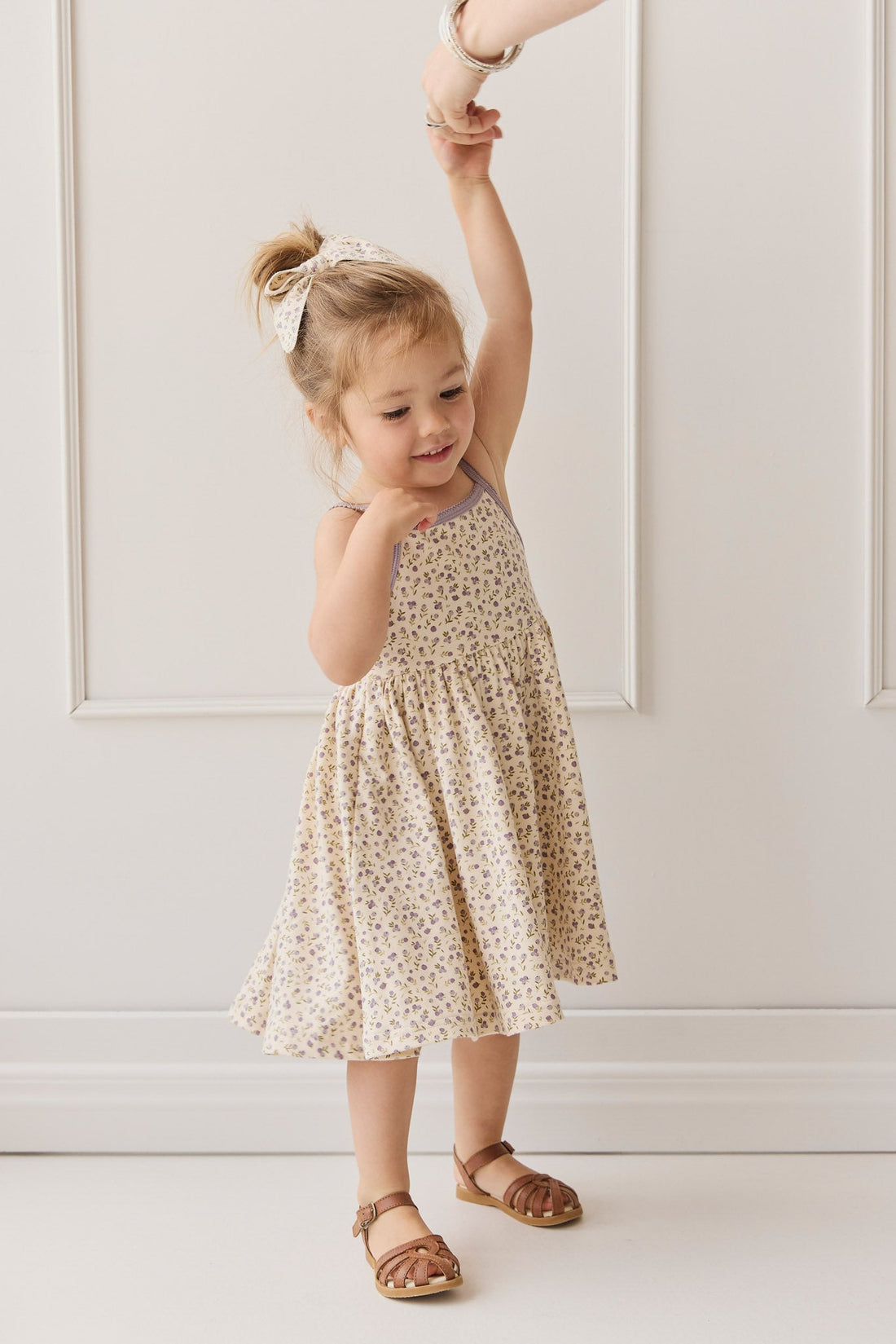 Organic Cotton Samantha Dress - Blueberry Field Raindrops Childrens Dress from Jamie Kay USA