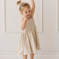 Organic Cotton Samantha Dress - Blueberry Field Raindrops Childrens Dress from Jamie Kay USA