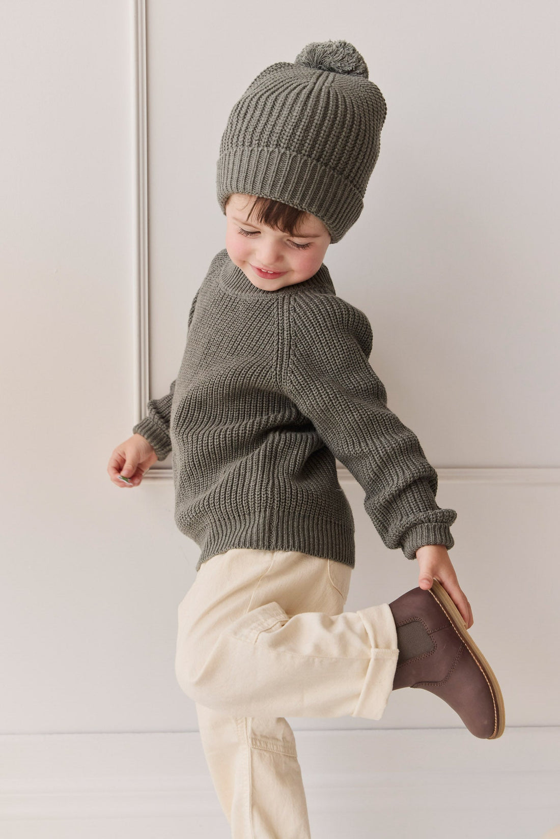 Joshua Hat - Seaweed Marle Childrens Beanie from Jamie Kay USA