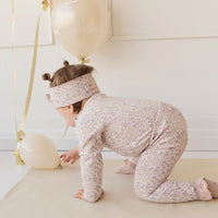 Organic Cotton Everyday Legging - Amber Floral Lilac Ash Childrens Legging from Jamie Kay USA