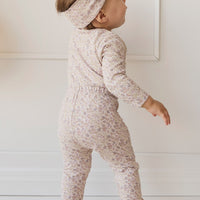 Organic Cotton Everyday Legging - Amber Floral Lilac Ash Childrens Legging from Jamie Kay USA