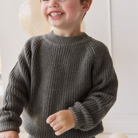 Joshua Jumper - Seaweed Marle Childrens Jumper from Jamie Kay USA